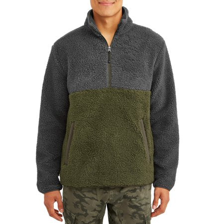 George Men's and Big Men's Boucle Half Zip Sweater, up to Size 5XL