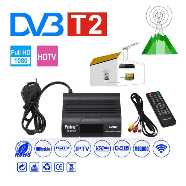 DVB HD-99 T2 Receiver Satellite Wifi Free Digital TV Box DVB T2 DVBT2 Tuner DVB C IPTV M3u Youtube Russian Manual Set Top Box